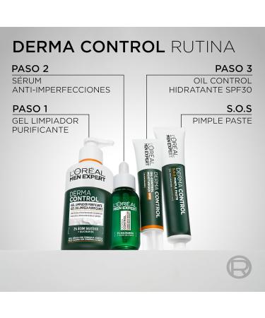  L'Oreal Paris L'OR AL Paris Men Expert Derma Control Anti-Blemish Serum with niacinamide and salicylic acid for men with oily and acne-prone skin reduces blemishes and post-acne marks - Buy Online on GoSupps.com