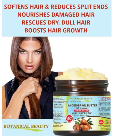 Botanical Beauty Andiroba Oil Butter - Raw Pure Natural Virgin Unrefined Cold-Pressed 16 Fl Oz | Nourish Face Skin Body Hair Lips & Nails - Rich in Vitamin E & C - Buy Online on GoSupps.com