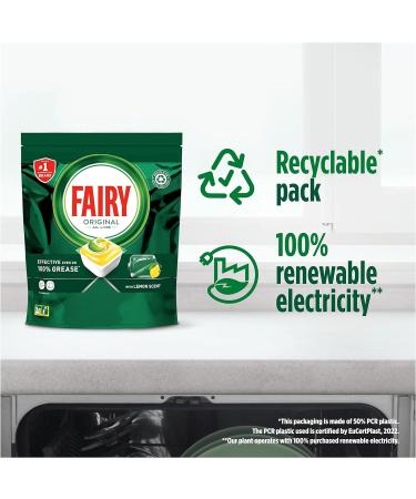 Fairy Original All-In-One Dishwasher Tablets Bulk Lemon 125 Tablets - Pack of 25 - Buy Online on GoSupps.com
