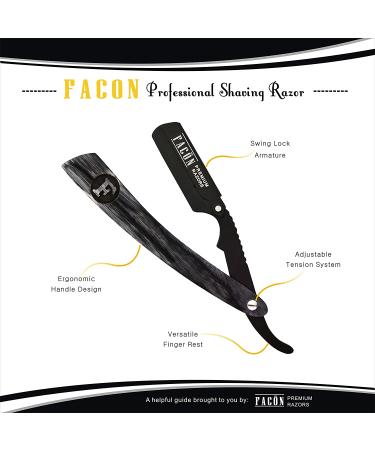100 Blades + Facn Professional Wooden Straight Edge Barber Razor - High-Quality Salon Shavette - Buy Online on GoSupps.com