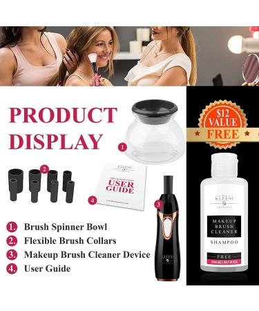 Makeup Brush Cleaner Machine with Shampoo - Automatic Electric Spinner & Dryer - 2 in 1 Tool with Shampoo - Clean & Dry Brushes in Seconds - Buy Online on GoSupps.com