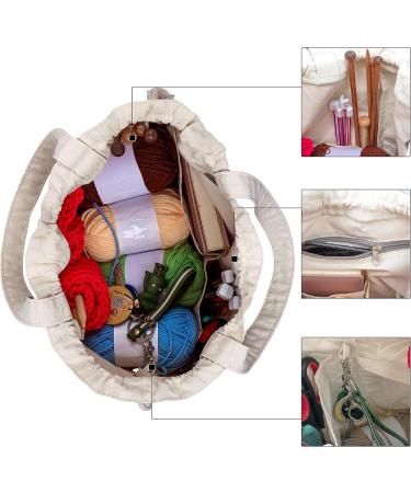 Teamoy Knitting Tote Bag with Drawstring Closure  Portable Yarn Storage Bag for Knitting Needles  Yarn Skein and Crochet Supplies  Tree (Bag Only) - Buy Online on GoSupps.com