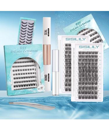SISILILY Cluster Lashes | 72 Individual Lash Clusters C D Curl | DIY Reusable False Eyelashes | 3D Wispy Fluffy Lashes | 10-16mm Length | DM17-mix - Buy Online on GoSupps.com
