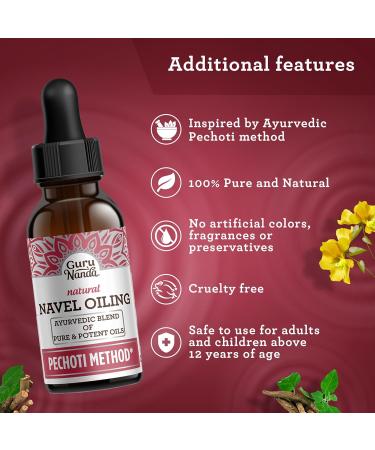 GuruNanda Navel Oiling Ayurvedic Belly Button Oil with Castor Neem & Vitamin E | Supports Digestion Detox Hydration & Stress Relief | 100% Natural & Pure | 2 fl oz - Buy Online on GoSupps.com