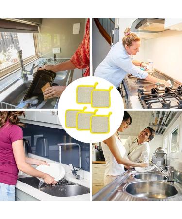 Multipurpose Dishwashing Rags - Double Layer Wipes Dish Cloths Cleaning Rags Sponge Reusable Dish Washing Scrubbers Cleaning Towels Dish Cloth for Kitchen Bathroom - Buy Online on GoSupps.com