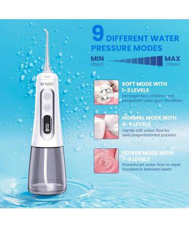 Shop Professional Water Flosser - 9 Modes Cordless IPX7 Waterproof 300 ML Tank for Optimal Oral Care - Buy Online on GoSupps.com