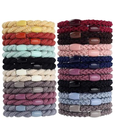 Hair Ties for Thick Hair  Tyfthui 32 Pcs Elastics Hair Bands Ponytail Holders  Hair Tie Bracelets for Women Girls  No Damage No Crease Hair Elastics for Women's Hair