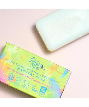 Lucy Bee Natural Soap Bar Palm Oil Free Floral Scented For Hands & Body | Rich Lather | Certified Organic Fair Trade Vegan Cruelty Free | Ethical Best Buy | 150g - Buy Online on GoSupps.com