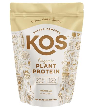 KOS Vegan Protein Powder Vanilla - Plant Based, Organic, Keto Friendly - 1.25 Pounds, 14 Servings