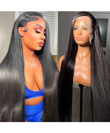 Straight Lace Front Wigs Human Hair Wigs for Women 180% Density 13x4 HD Lace Front Wigs Human Hair Pre Plucked with Baby Hair 9A Glueless Lace Frontal Wigs for Women Human Hair (26 Inch)