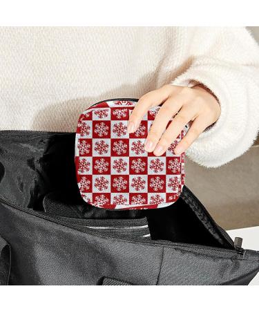 Red Christmas Snowflake Bandage Storage Bag for Menstrual Cups & Tampons | Portable Period Pocket for Women & Teens | Multicolor 1 Piece - Buy Online on GoSupps.com