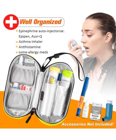Sithon Epipen Medical Carrier Bag - Portable Organizer for 2 EpiPens Inhalers & Allergy Essentials | Yellow - International Shipping Available - Buy Online on GoSupps.com