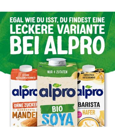 Alpro Organic Soya Drink - Vegan Lactose-Free & Gluten-Free - 8x1L Pack | Plant-Based Milk Alternative - Buy Online on GoSupps.com