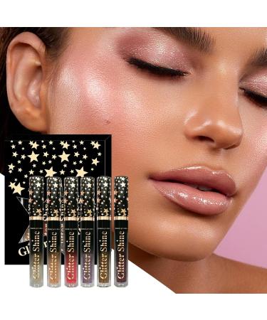Shimmering Lip Gloss 6Color Moisturizing Lip Gloss 25ml High Shine Liquid Lipstick for Women and Girls Wedding Home Birthday Work Vacation Date Travel - Buy Online on GoSupps.com