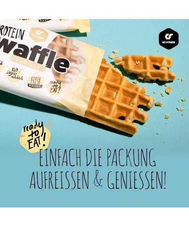 GO FITNESS 12 x 50 g high protein waffles - vanilla waffles extremely delicious and freshly baked - healthy energy bar for muscle building - protein bar 12 g protein - Buy Online on GoSupps.com