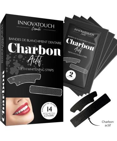 INNOVATOUCH Cosmetic Activated Charcoal Teeth Whitening Strips - Removes Stains and Yellowing Gentle Formula Minty Freshness 28 Strips - Buy Online on GoSupps.com