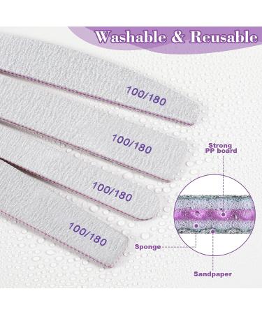 200 Pcs Professional Double-Sided Nail Files Bulk | 100/180 Grit Emery Boards for Acrylic Nails | Perfect for Home and Salon Manicures - Buy Online on GoSupps.com
