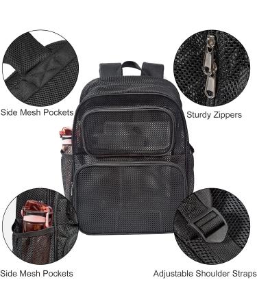 Covax Large Mesh Backpack - Semi-Transparent College Backpack with Bungee and Padded Straps for Travel, Beach, and Outdoor Sports - Buy Online on GoSupps.com