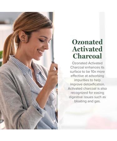 Global Healing Center - Ozonated Activated Charcoal Powder - Advanced Digestive Detox That Adsorbs Internal Unwanted Compounds - Helps Relieve Occasional Gas Discomfort - 60 Activated Charcoal Pills - Buy Online on GoSupps.com