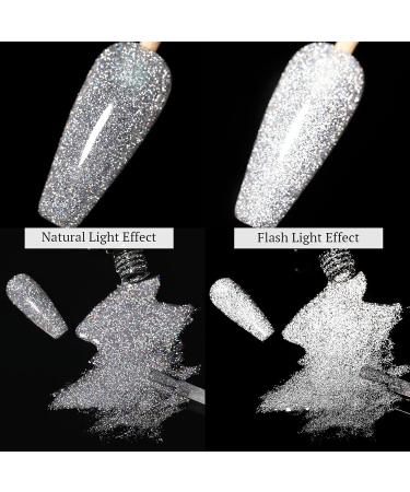 UR SUGAR Reflective Silver Glitter Gel Nail Polish - Sparkling Shimmery Diamond UV Gel Varnish for Halloween Manicure - Buy Online on GoSupps.com
