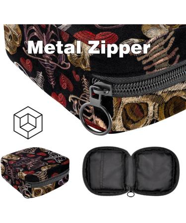 Stylish Vintage Menstruation Pad Bag with Zipper | Women's Napkin & Tampon Bag | Color 7 - Perfect for Girls - Buy Online on GoSupps.com