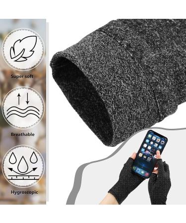 3 Pairs Gray L Compression Craft Arthritis Fingerless Gloves for Joint Relief - Ideal for Quilting, Sewing, Knitting, Typing, and More - Buy Online on GoSupps.com