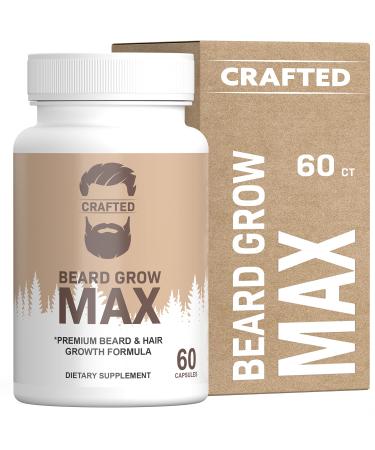 Beard Growth Pills | Beard Growth Vitamins | Beard Growth Supplement | Biotin & Collagen | Beard Pills | Beard Vitamins for All Hair Types | Beard Growth Biotin (1 Pack) 60 Count (Pack of 1)