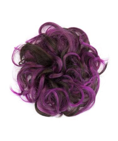 IMISSU 2-Piece Messy Bun Hair Tie Extensions | Wavy Curly Chignon Headband in Brown Rose for Effortless High-Up Hairstyles - Buy Online on GoSupps.com