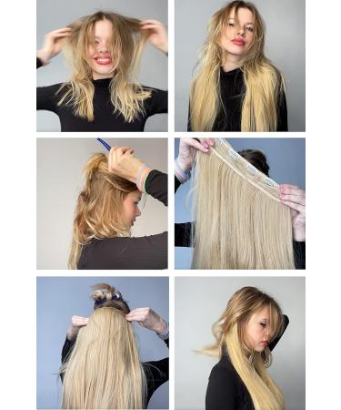 CAISHA by PRETTYSHOP XXL 20 Straight Light Blond Clip In Hair Extensions - 8 Pieces Set | Synthetic Fiber Hairpiece | Style CES118 #25T613 - Buy Online on GoSupps.com