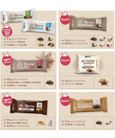 EAFIT LA BARRE FIT - Chocolate Hazelnut - 28 g - 33% protein - 98 Kcal per bar - High in protein - Low in sugar - High in fiber - Display of 32 bars - Buy Online on GoSupps.com