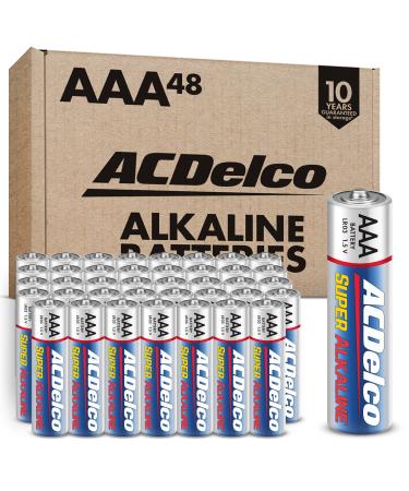 ACDelco 48-Count AAA Batteries, Maximum Power Super Alkaline Battery, 10-Year Shelf Life 48 Count (Pack of 1) AAA Batteries