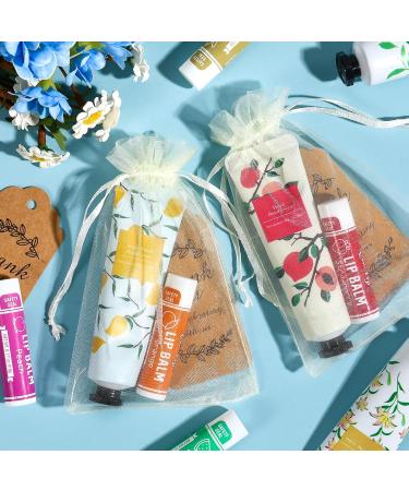 AZEN 60 Sets Hand Cream Bulk and Lip Balm Bulk Set Bridal Shower Gifts for Guests with Organza Bag Thank You Card Thank You Gifts for Coworkers Women Men Bridal Wedding Favors for Guests - Buy Online on GoSupps.com