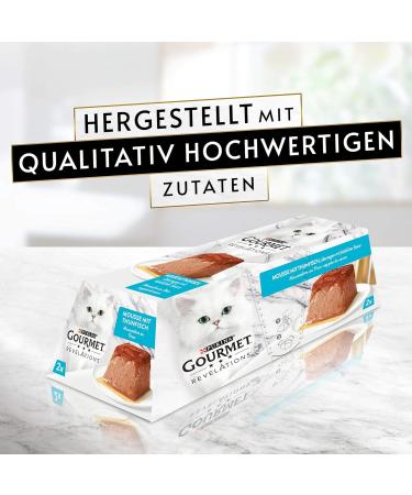 Buy Purina Gourmet Revelations Mousse Cat Food Salmon & Tuna in Sauce 48 Pack (57g Each) | International Shipping Available - Buy Online on GoSupps.com