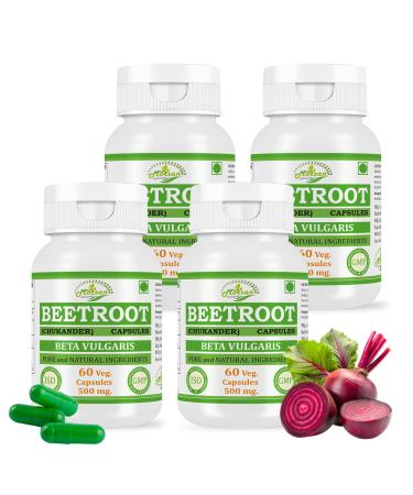 Morsan Nutraveda Beetroot (Beta vulgaris) Capsules - 500mg Beet Root Powder Aids Healthy Circulation & Vitality Non-GMO Beet Root Supplement - 60 Capsules 30-Day Supply (4)