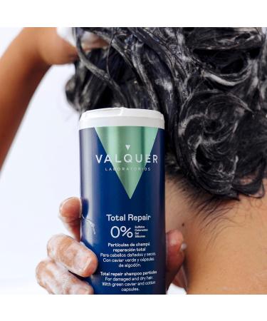 Valquer Total Repair Shampoo Particles for damaged hair. Concentrated formulation. Sulfate-free Silicone-free and Salt-free - 150 Gr - Buy Online on GoSupps.com