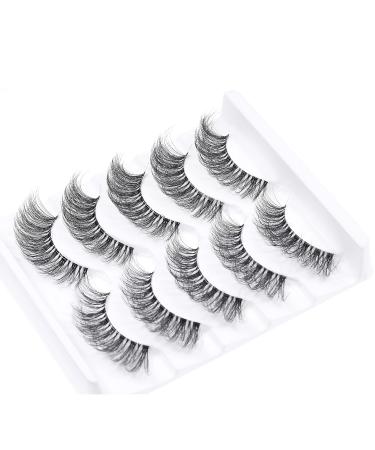 KSYOO 5 Pairs 3D Faux Mink Eyelashes | 18mm Dramatic Soft False Lashes | Natural Look with Clear Band | Reusable for Daily Work and Party - Buy Online on GoSupps.com