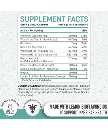 Doctor Recommended Prescription Strength Tinnitus Relief Extra Strength Formula for Ringing Ears | Compare to Tinnitus 911 & Lipo Flavonoid - Buy Online on GoSupps.com