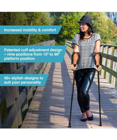 smartCRUTCH Ergonomic Custom Forearm Crutches for Adults - Adjustable with Rotating Forearm, Multiple Colors - Heights 4'11 to 6'7 - 250 lbs - Galaxy Design - Buy Online on GoSupps.com