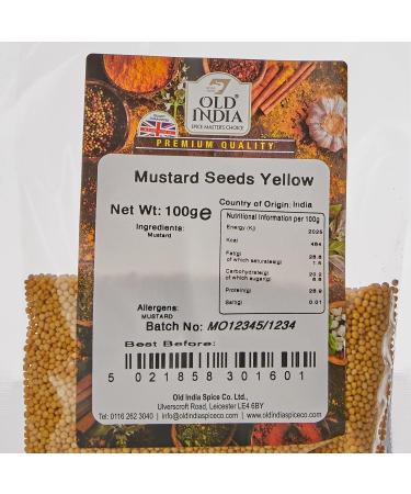 Old India Yellow Mustard Seeds 100g - Pack of 1 | High-Quality Spice for Cooking - Buy Online on GoSupps.com