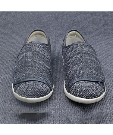NVBHOF Men's Diabetic Adjustable Slippers - Extra Wide Edema Swollen Feet Surgery Recovery Shoes for Elderly Plantar Fasciitis - Dark Grey - Buy Online on GoSupps.com