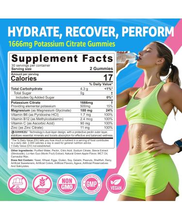 LILICARE Calcium D3 K2 Magnesium Zinc Supplements Potassium Magnesium Gummies 2 Pack - Buy Online on GoSupps.com