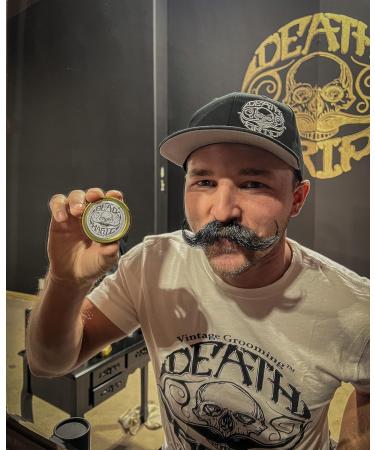 Black Magic Death Grip Mustache Wax | Extra Strong Hold, Unscented | Hide Grey Hair | 1 oz Tin - Buy Online on GoSupps.com