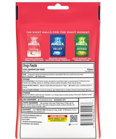 HALLS Throat Soothing Creamy Strawberry Drops - 25 Count | International Shipping Available - Buy Online on GoSupps.com