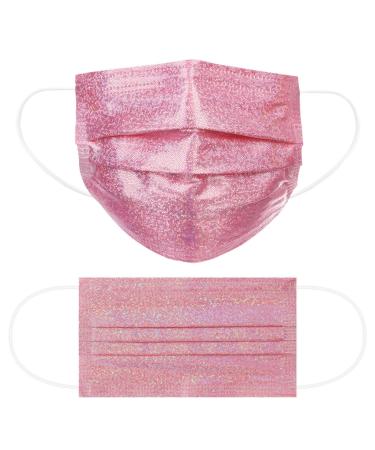 50pc Stylish Bronzing Reflective 3 Ply Disposable_Face_Mask for Men Women Use