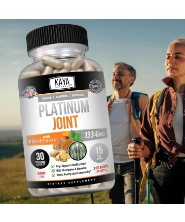 Kaya Naturals Platinum Mobility Turmeric - Bioperine Glucosamine Turmeric with Boswellia Healthy Natural Mobility Support Turmeric Curcumin 1334mg - 30 Capsules 60 Count (Pack of 1) - Buy Online on GoSupps.com