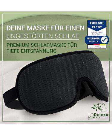 Omnirelexx Sleep Mask - Breathable 3D Eye Mask for Men & Women | 100% Opaque Memory Foam Ideal for Side Sleepers - Includes Travel Bag - Buy Online on GoSupps.com