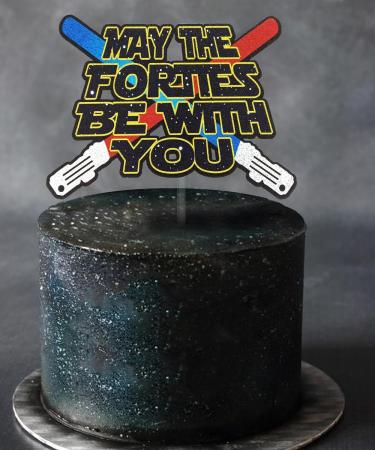 Festus Lightsaber 40th Birthday Cake Topper May the Forties Be with You Cake Decor Force 40th Forty Birthday Anniversary Supplies Galaxy War Theme Birthday Cake Topper for Space Wars Movie Fans - Buy Online on GoSupps.com