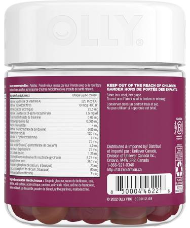 OLLY Women's Multi Gummy Supplement with no artificial flavours and colours Blissful Berry multivitamin to help support women's health 45 day supply 90 gummies Women's Multivitamins MultiGummies - Buy Online on GoSupps.com