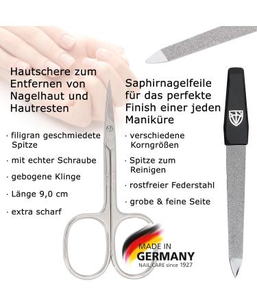 Three Swords Lucca 6-Piece Nail Care Set | Luxury Manicure & Pedicure Set in Red Leather Gift Box | Skin Scissors Tweezers Nail Clipper & File - Buy Online on GoSupps.com