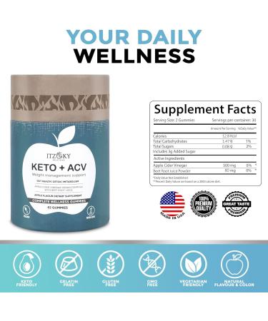 Keto ACV Gummies (62 Gummies) - Advanced Weight Loss Detox & Cleanse | Apple Cider Vinegar Keto Supplement - Buy Online on GoSupps.com